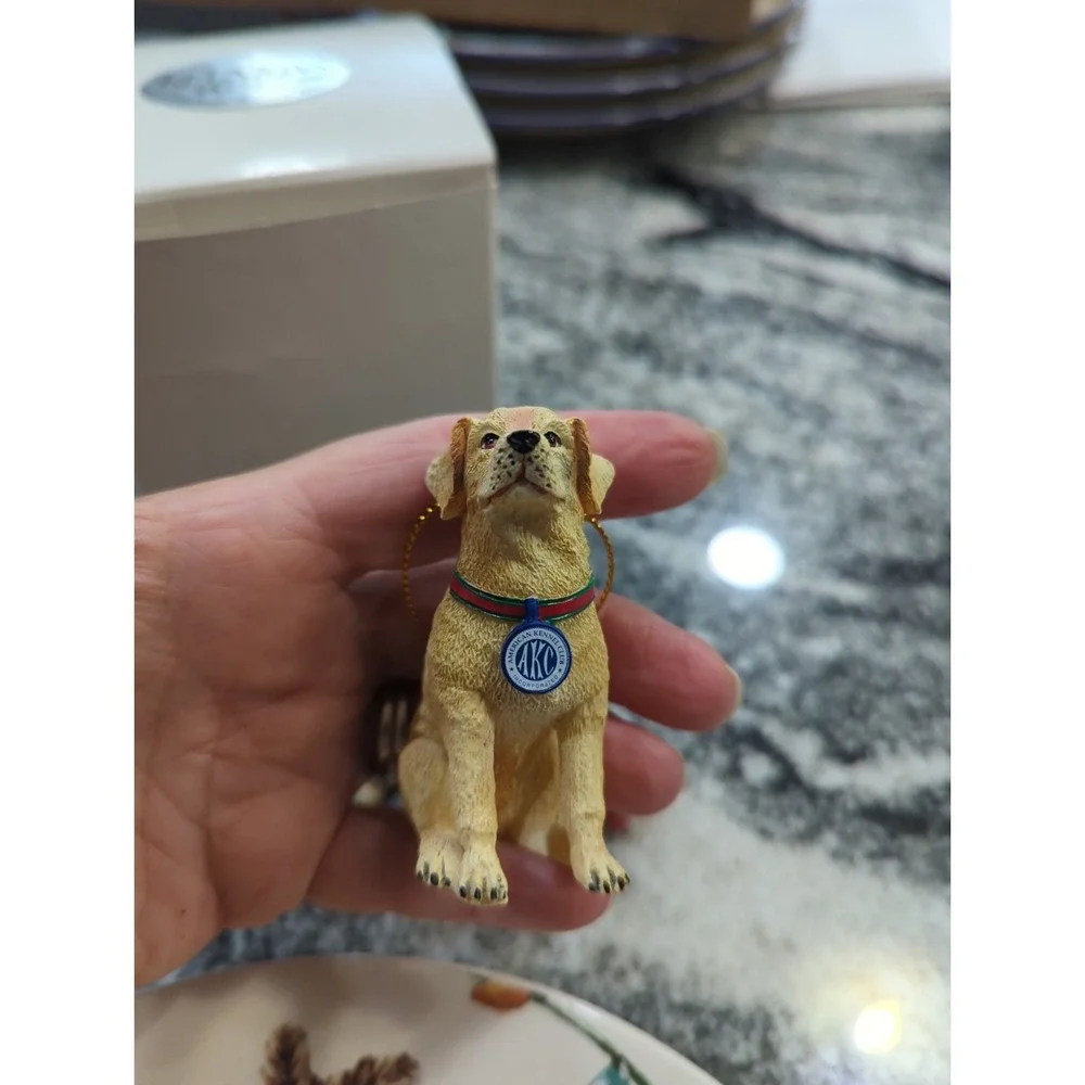 Christmas Golden Retriever Dog Lot  4 Ornaments Pier 1 Christmas Pup Plate Doggy